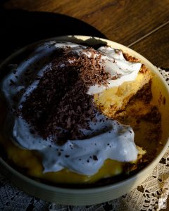 Banana cream pie with orange meringue | Sitno seckano